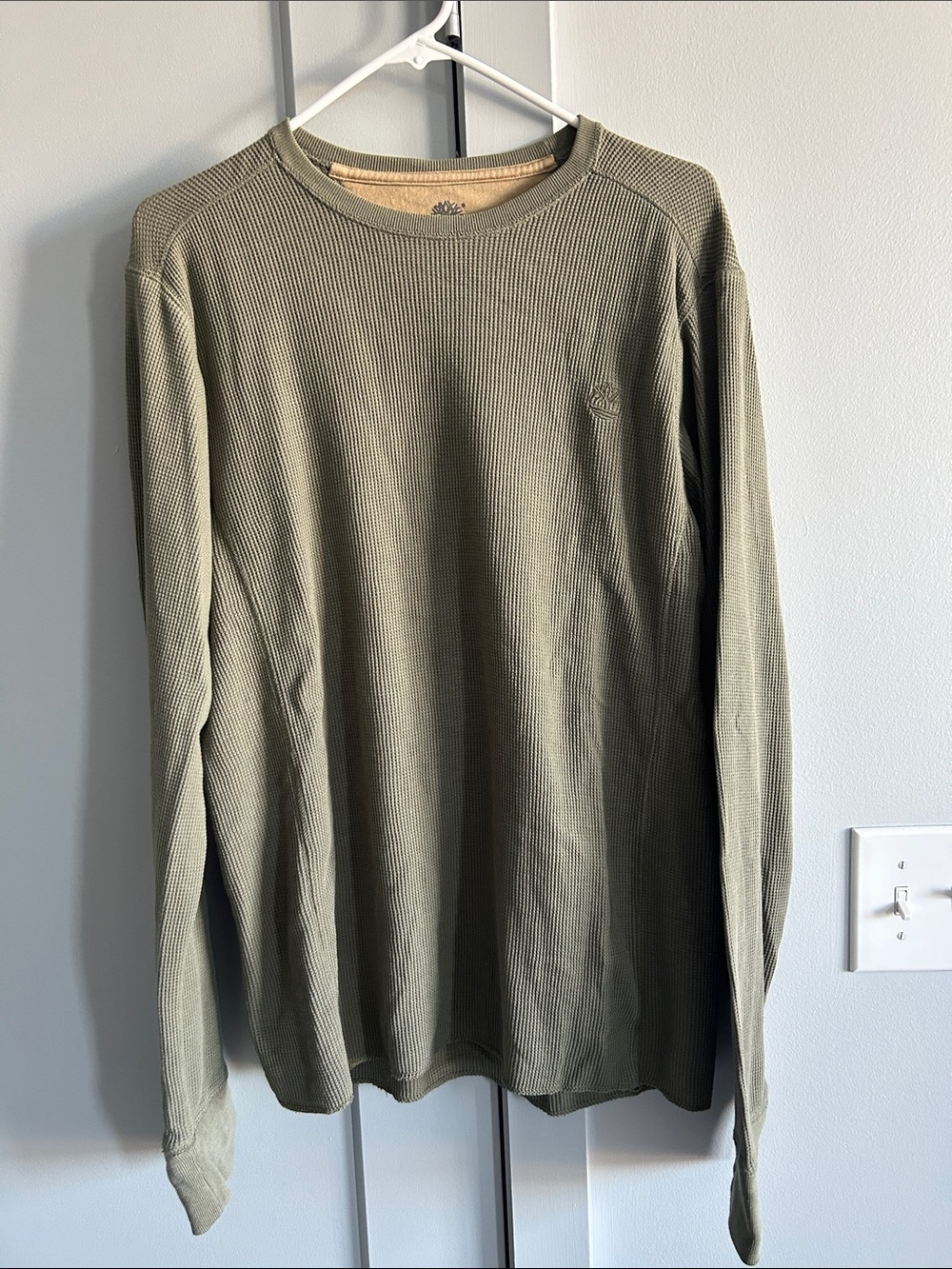 Timberland Olive Green Long-Sleeve Thermal Crew Shirt